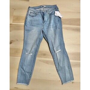 JustFab NWT Plus Size 16W Women Blue Skinny Ankle High Rise Jeans